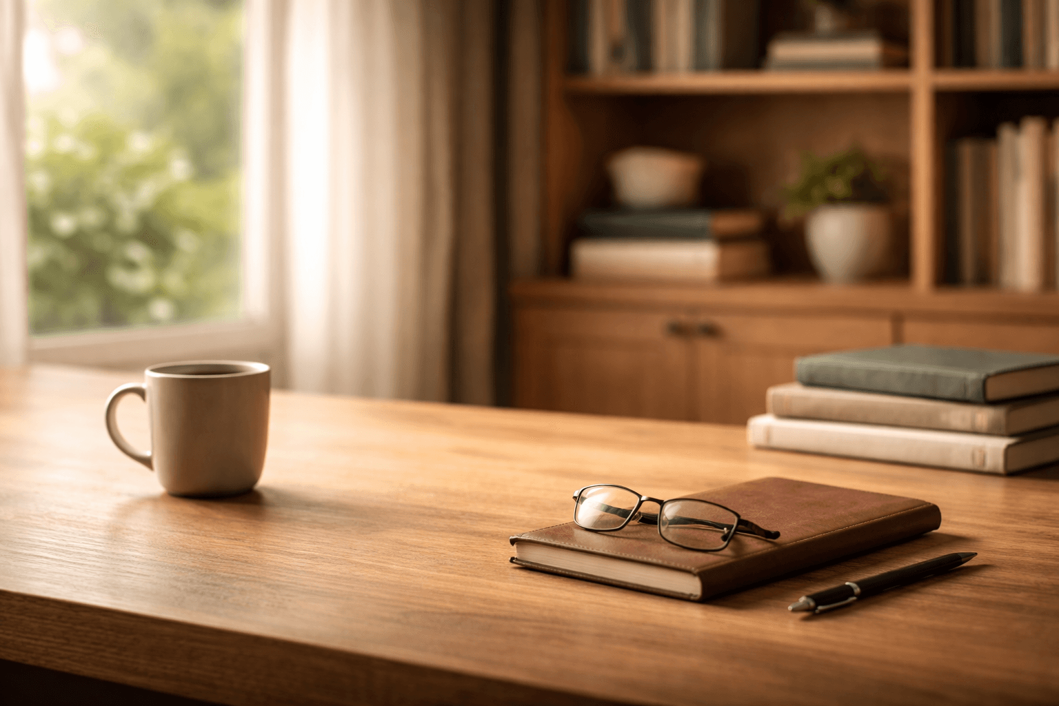 table with book